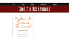 Desktop Screenshot of croninsrestaurant.com